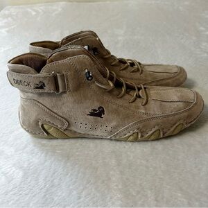 Dbeck Men's Sneakers EU 41 US 7.5-8 Beige High Top Waterproof Hiking Outdoor